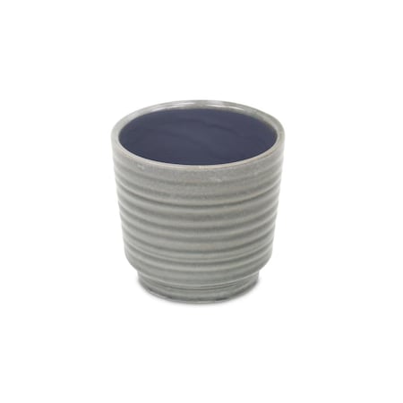 Cheungs Rippled Ceramic Planter, Gray 5659GR